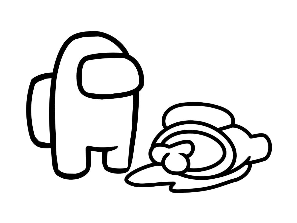 Among Us Character with Dead Body Coloring Game Among Us Character with Dead Body