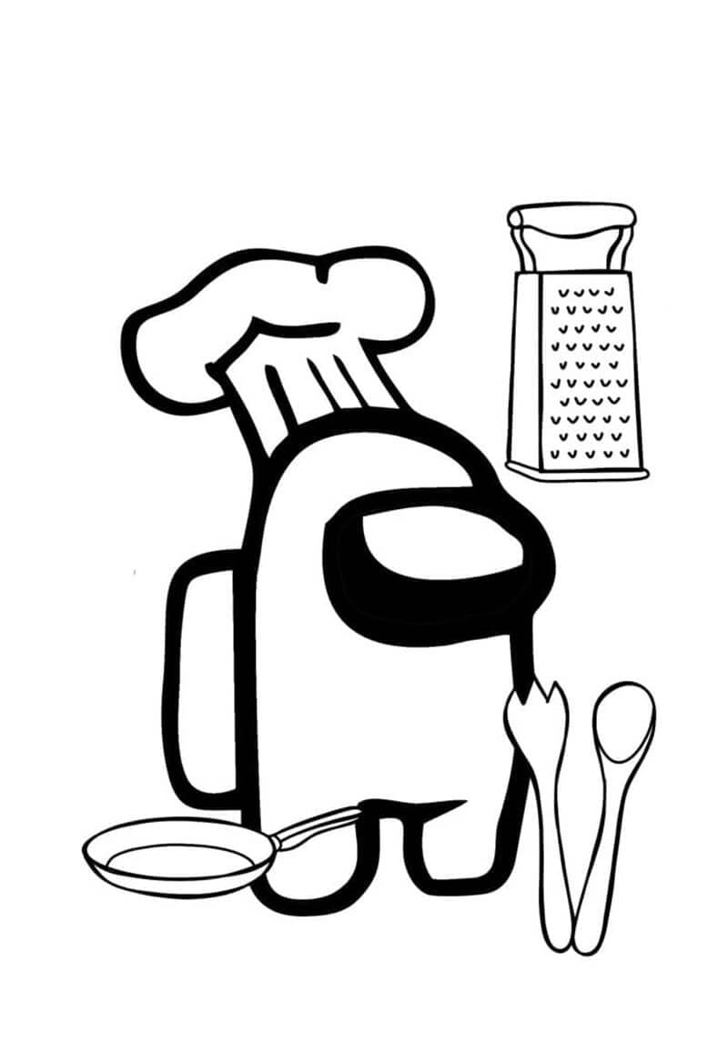 Among Us Chef Coloring Game Among Us Chef