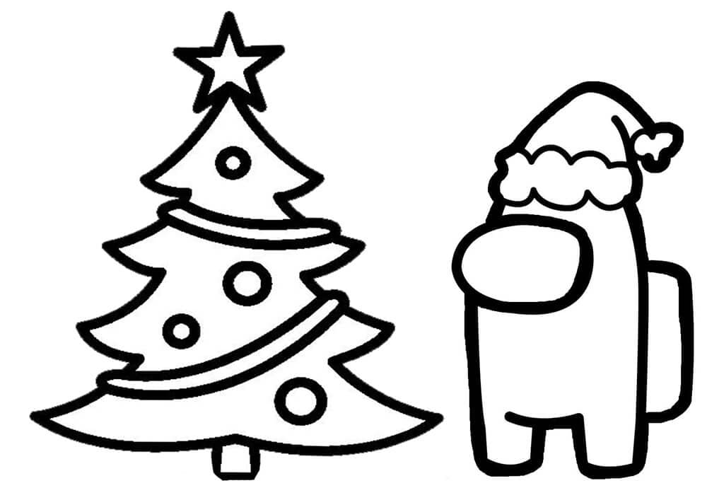Among Us Christmas Tree Coloring Game Among Us Christmas Tree