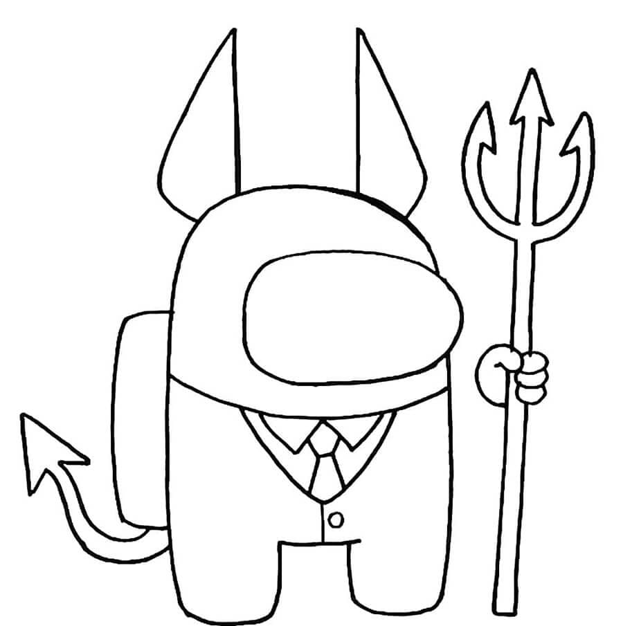 Among Us Devil Coloring Game Among Us Devil