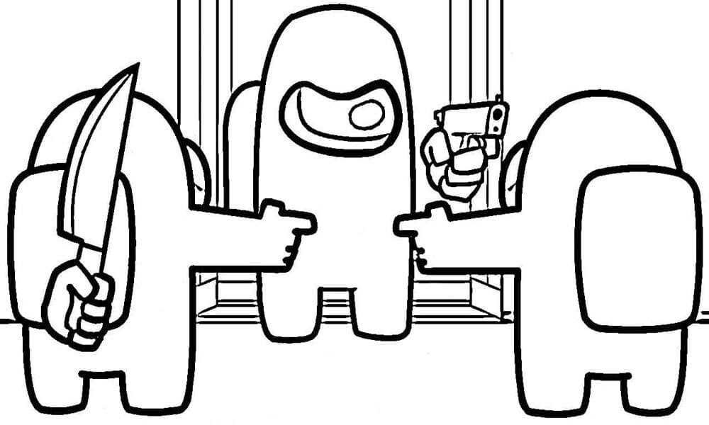 Among Us Fighting Coloring Game Among Us Fighting