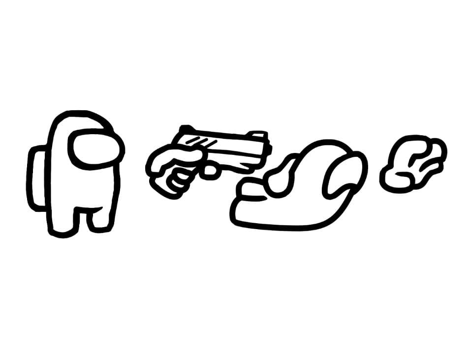 Among Us Gun Kill Coloring Game Among Us Gun Kill