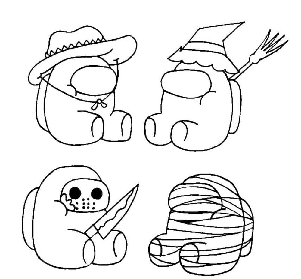 Among Us Halloween Holiday Coloring Game Among Us Halloween Holiday