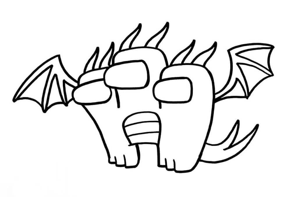 Among Us King Ghidorah Coloring Game Among Us King Ghidorah