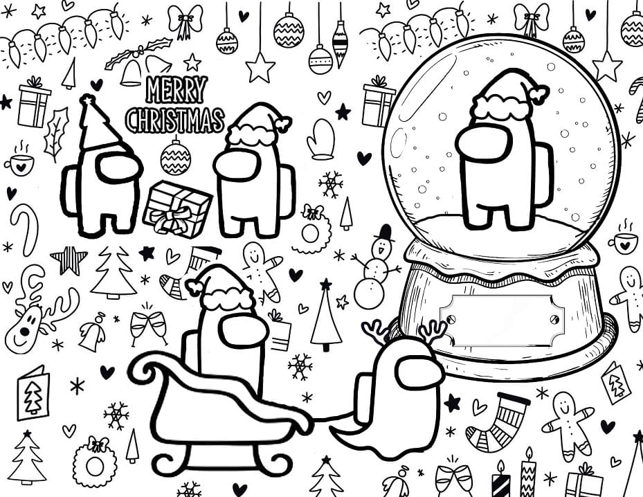 Among Us Merry Christmas Coloring Game Among Us Merry Christmas