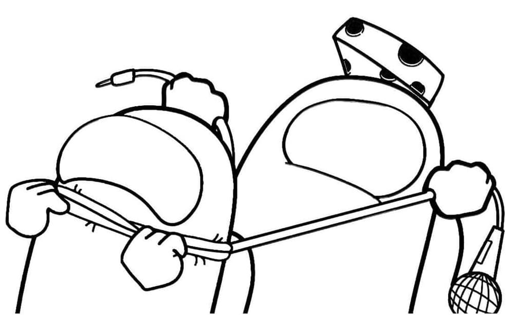 Among Us Mic Kill Coloring Game Among Us Mic Kill