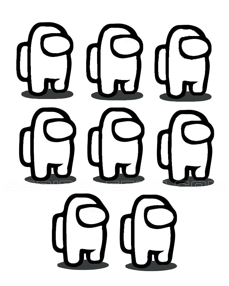 Among Us Normal Characters Coloring Game Among Us Normal Characters