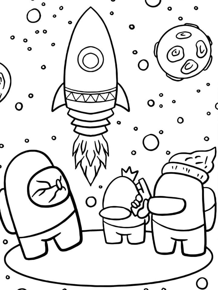 Among Us Rocket Coloring Game Among Us Rocket