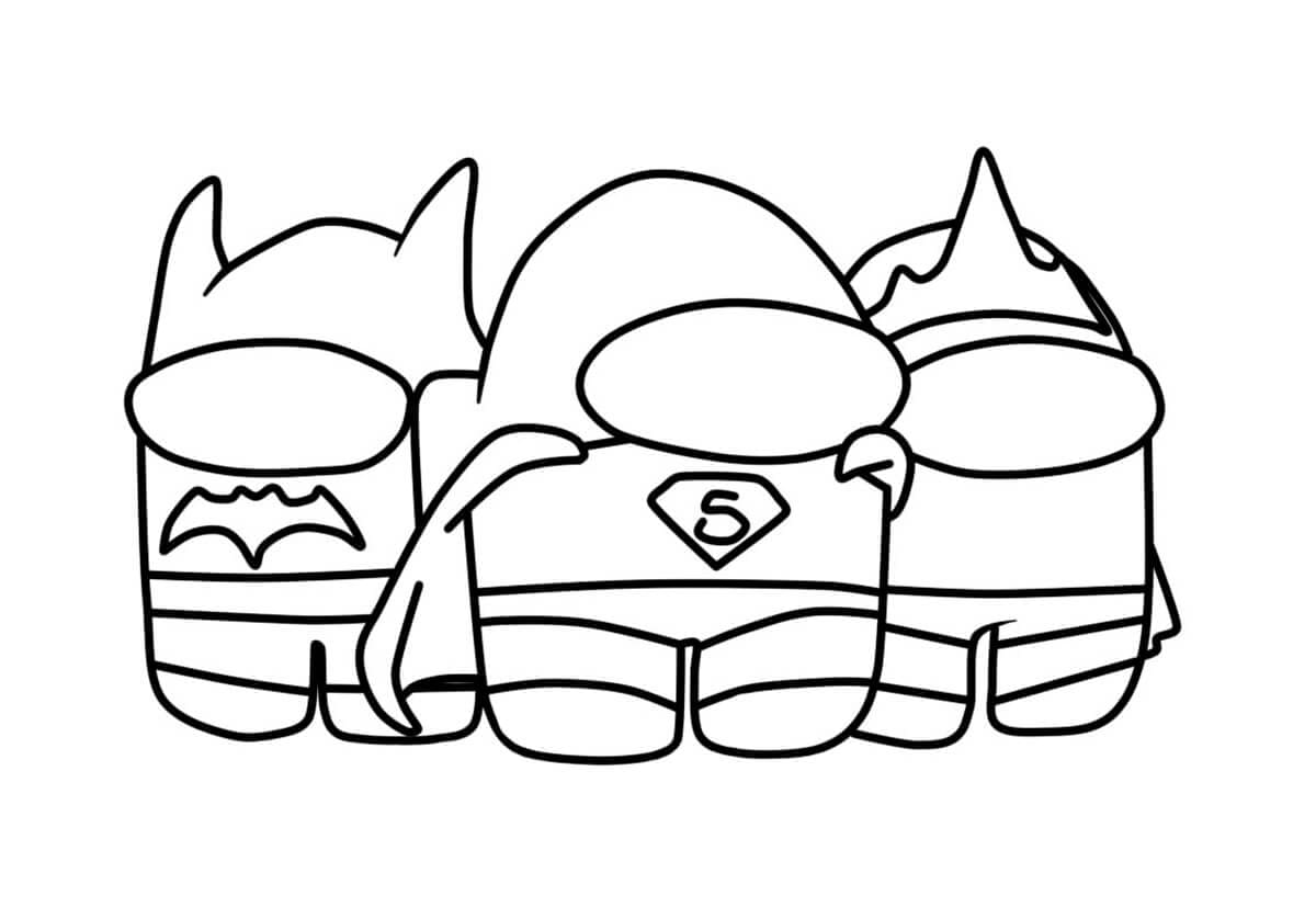 Among Us Super Heroes Coloring Game Among Us Super Heroes