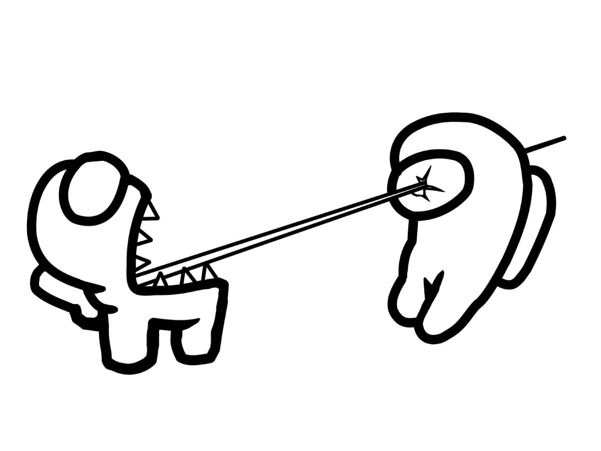 Among Us Tongue Kill Coloring Game Among Us Tongue Kill