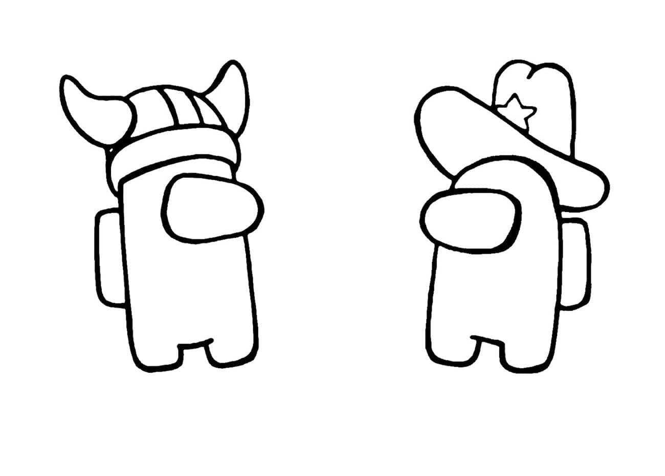 Among Us Viking and Cowboy Coloring Game Among Us Viking and Cowboy