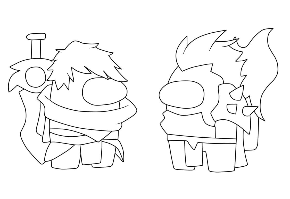 Among Us Warriors Coloring Game Among Us Warriors