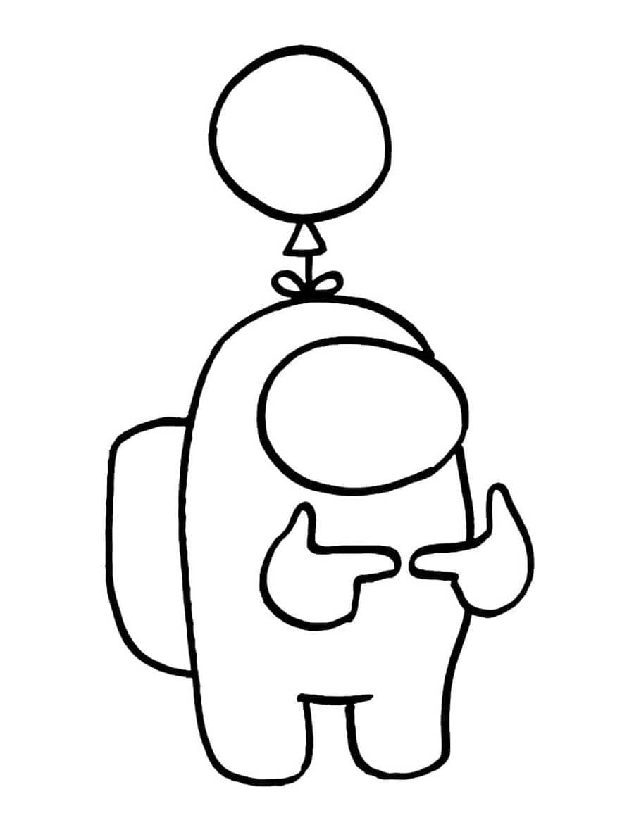 Among Us with Balloon Coloring Game Among Us with Balloon