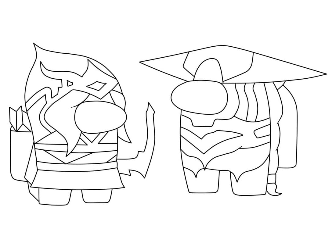 Among Us with Lol Skins Coloring Game Among Us with Lol Skins