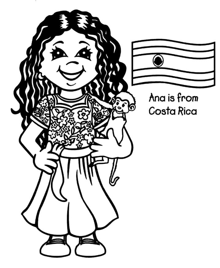 Ana from Costa Rica Coloring Game Ana from Costa Rica
