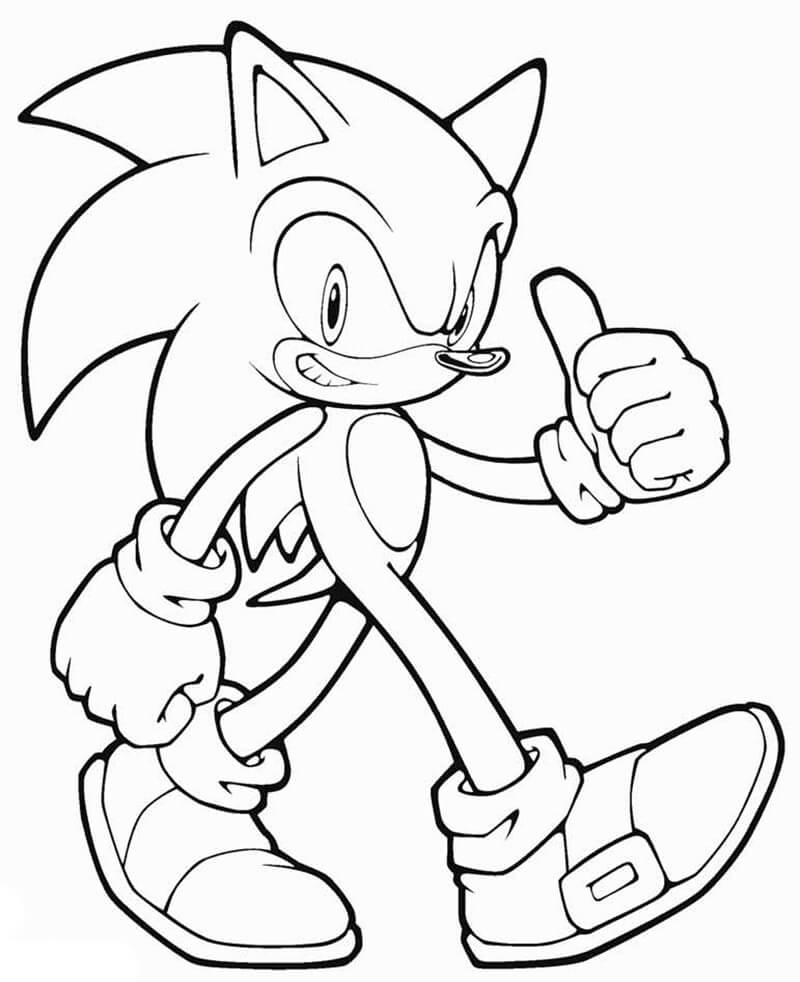 Angry Sonic coloring page