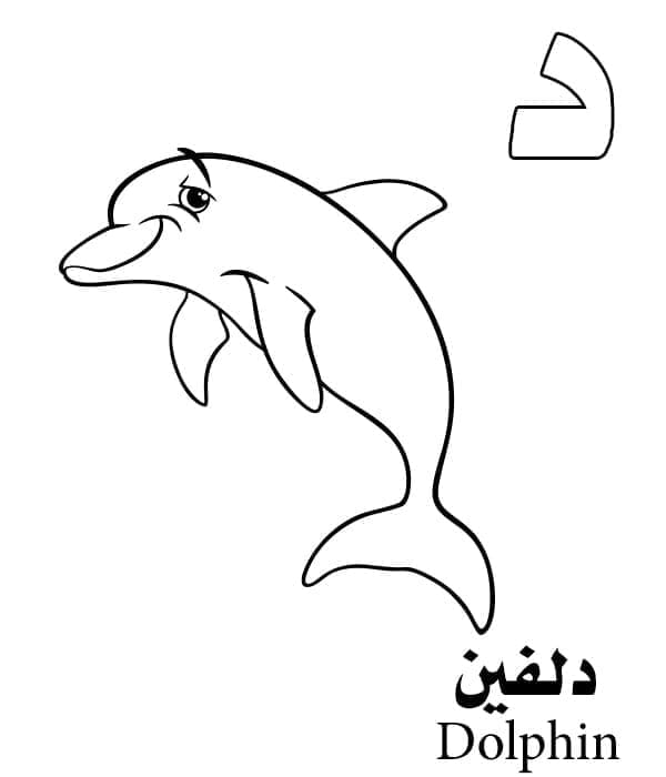 Arabic Alphabet Letter د is for Dolphin