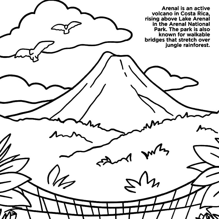 Arenal Volcano Coloring Game Arenal Volcano