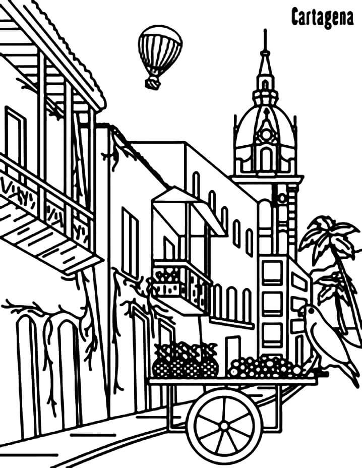 Cartagena, Colombia Coloring Game Cartagena, Colombia