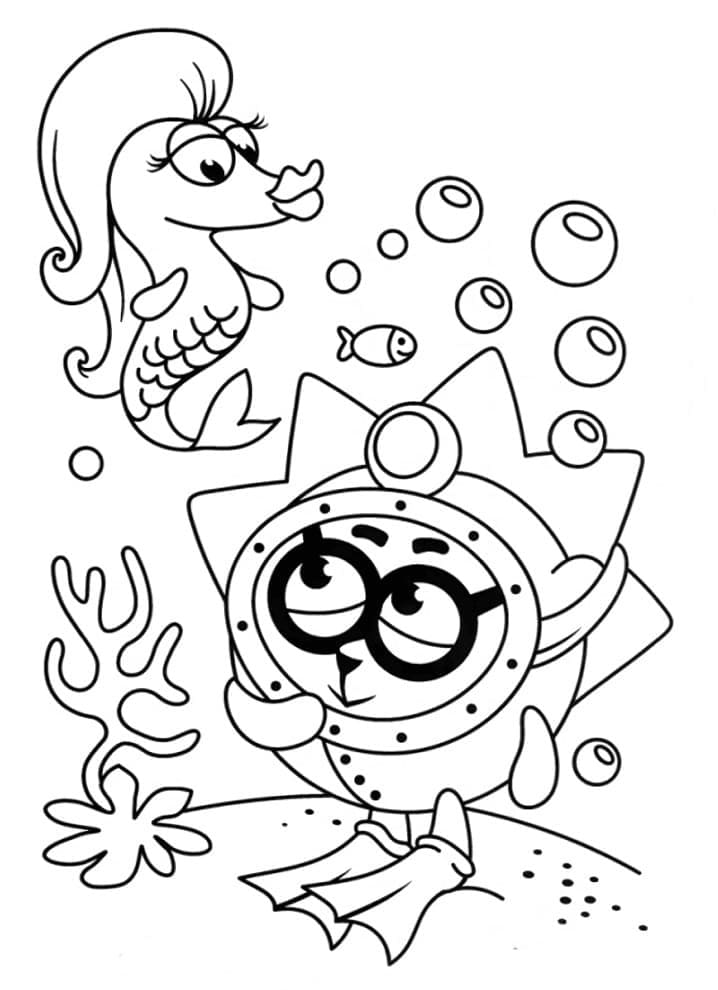 Chikoriki Diving Coloring Game Chikoriki Diving