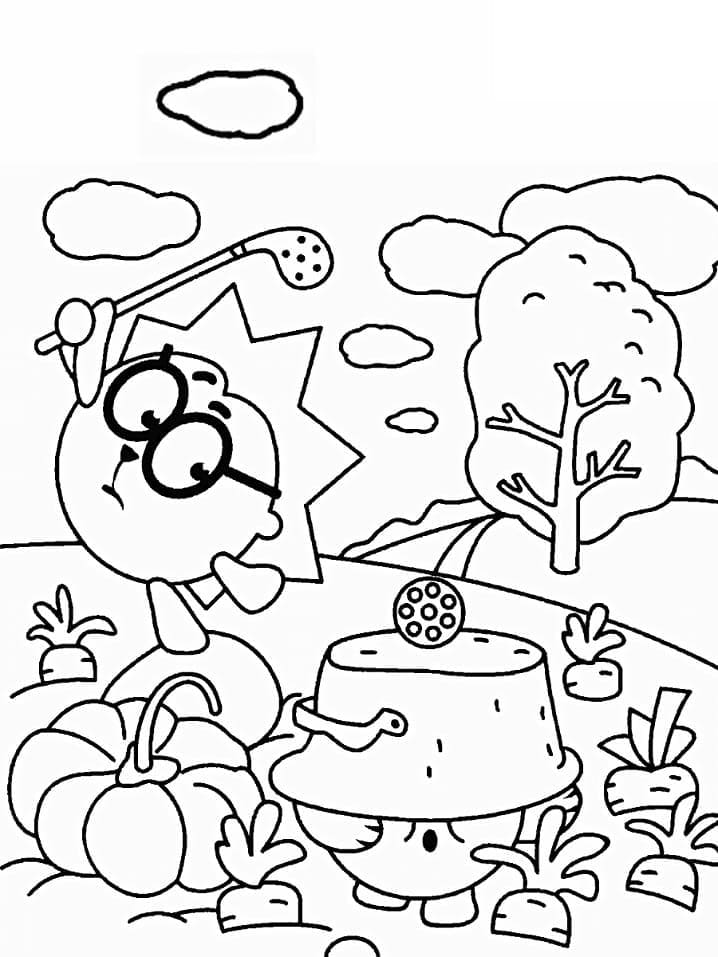Chikoriki Playing Golf Coloring Game Chikoriki Playing Golf