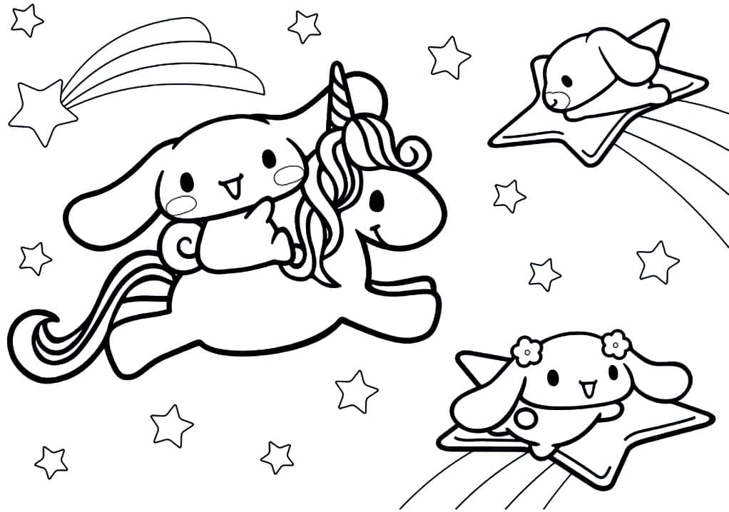 Cinnamoroll and Unicorn Coloring Game Cinnamoroll and Unicorn