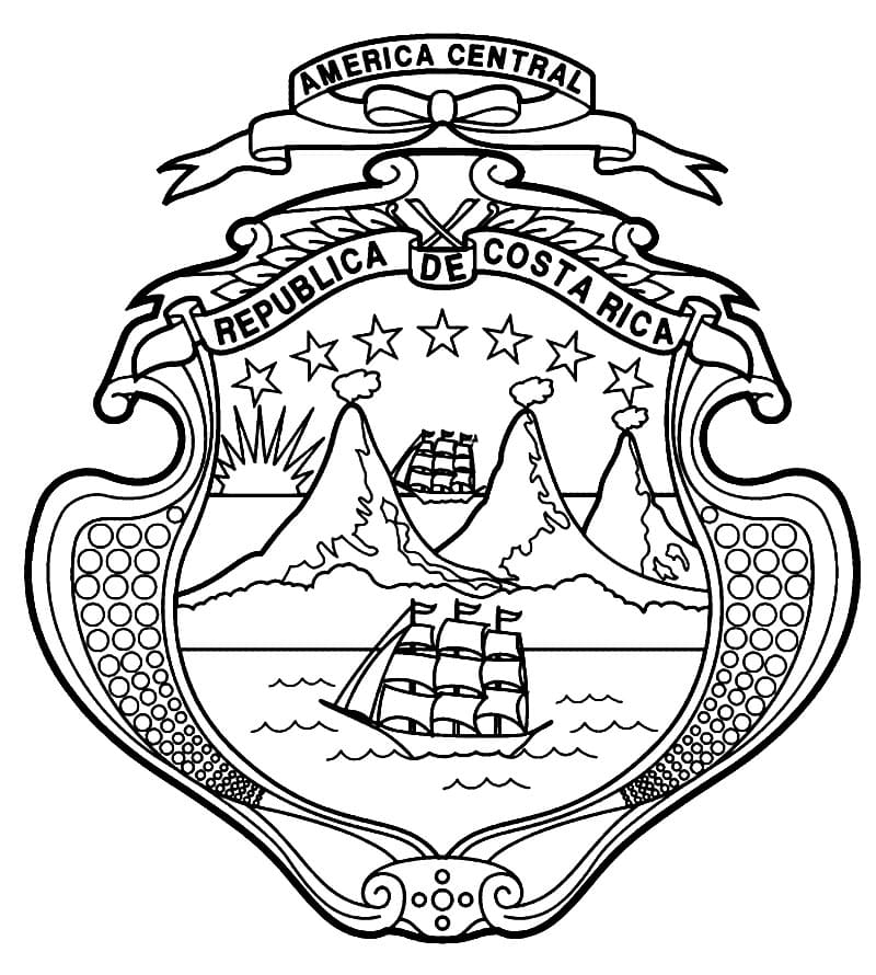 Coat of Arms of Costa Rica Coloring Game Coat of Arms of Costa Rica