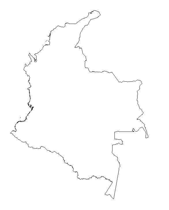Colombia Outline Map Coloring Game Colombia Outline Map