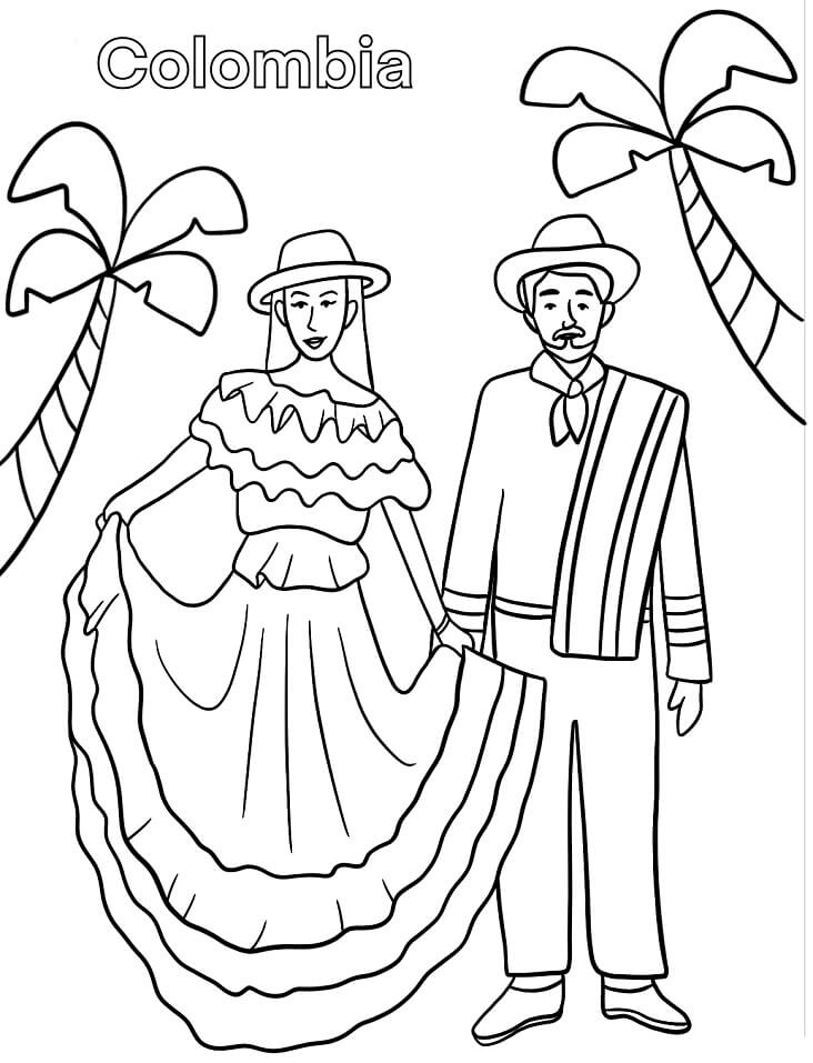 Colombian Couple Coloring Game Colombian Couple