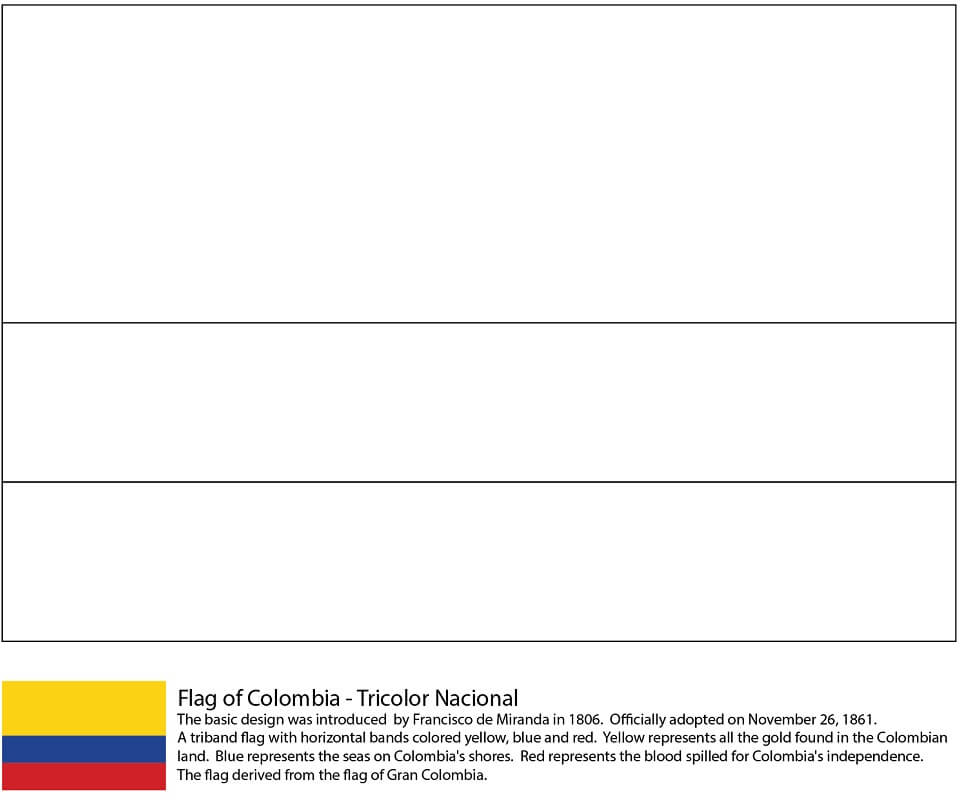 Colombia's Flag Coloring Game Colombia's Flag