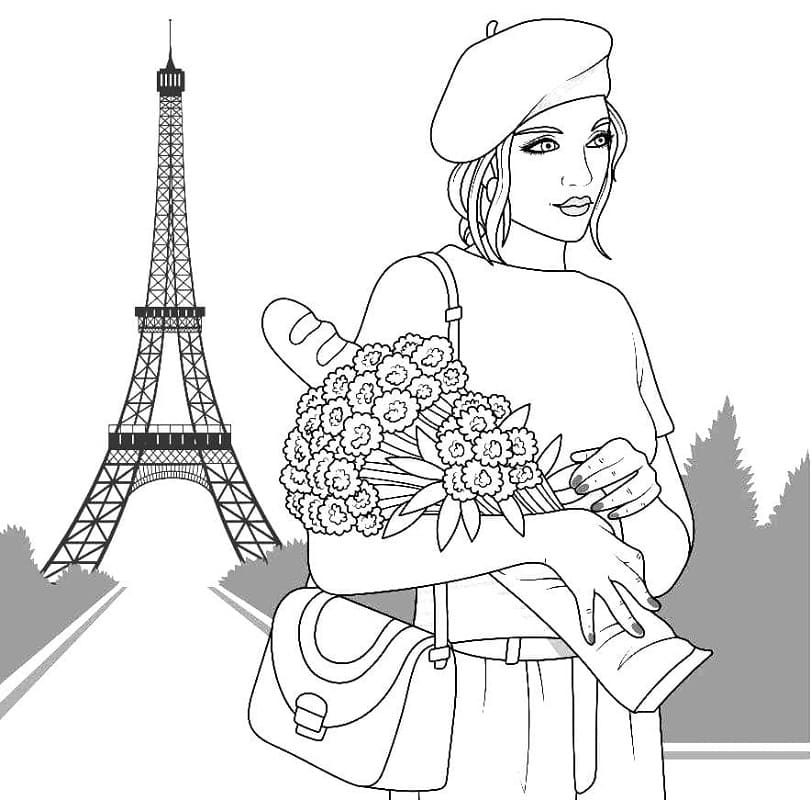 Cool Girl in Paris Coloring Game Cool Girl in Paris