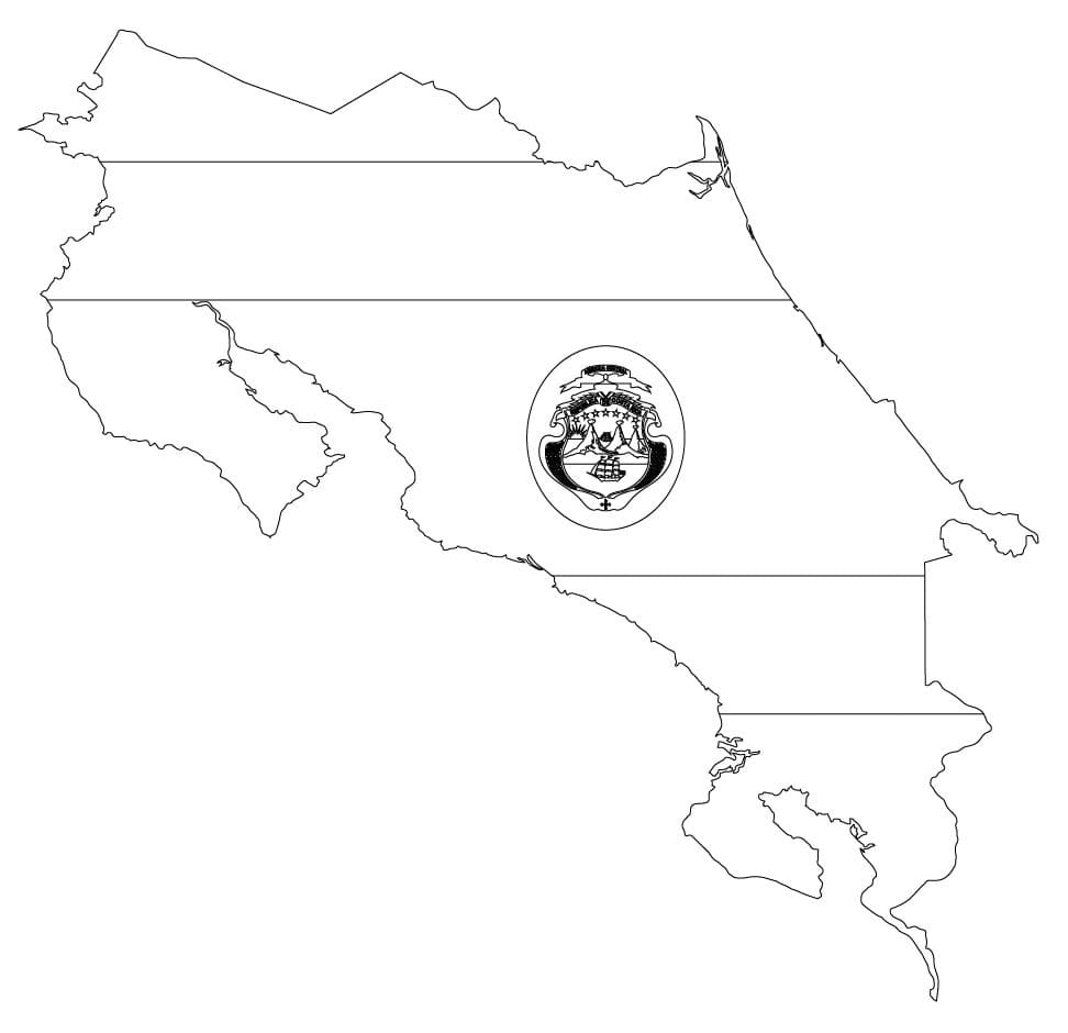 Costa Rica Flag and Map Coloring Game Costa Rica Flag and Map