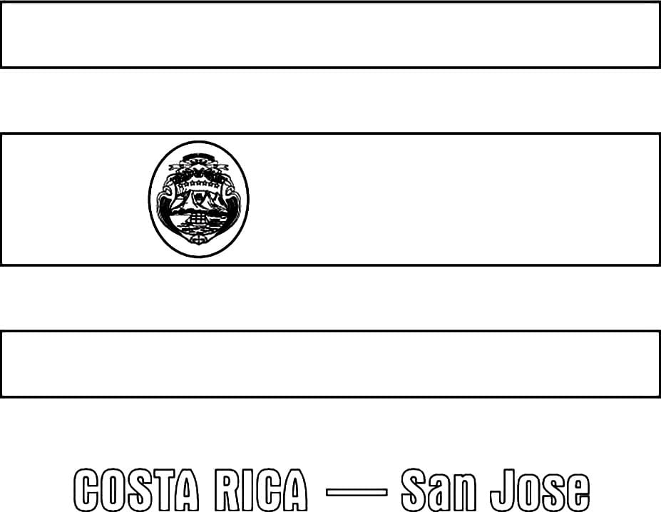 Costa Rica Flag Coloring Game Costa Rica Flag