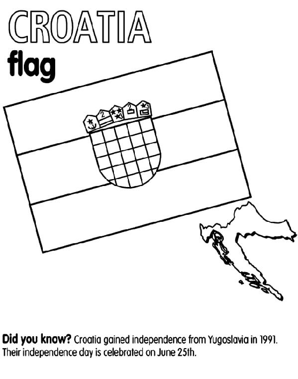 Croatia Flag and Map Coloring Game Croatia Flag and Map