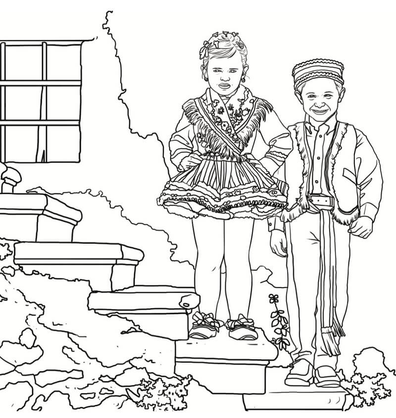 Croatian Folk Costumes Coloring Game Croatian Folk Costumes