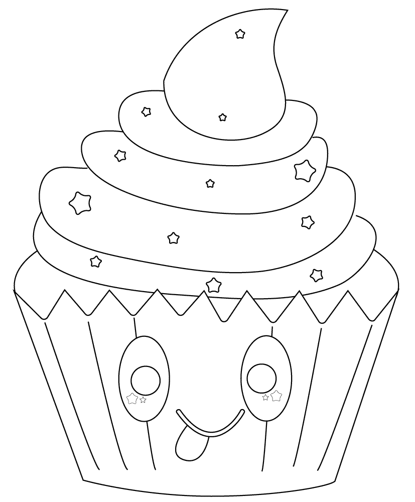 Cute Cupcake With Stars