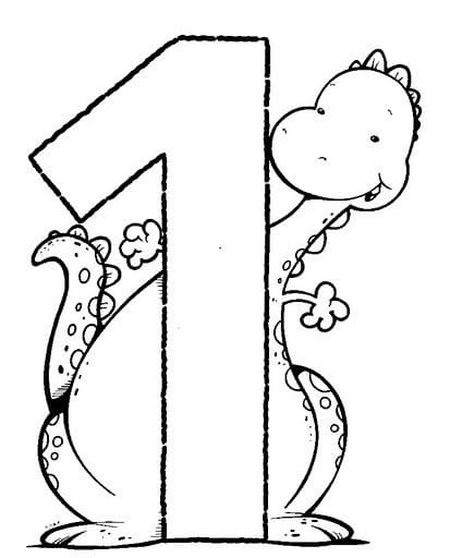 Dinosaur and Number 1