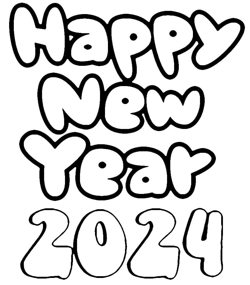 Drawing of Happy New Year 2024