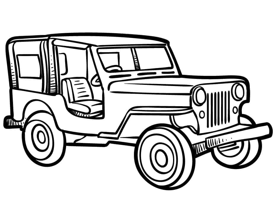 Drawing of Jeep Coloring Game Drawing of Jeep