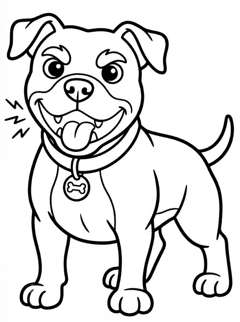 Drawing Pitbull Printable