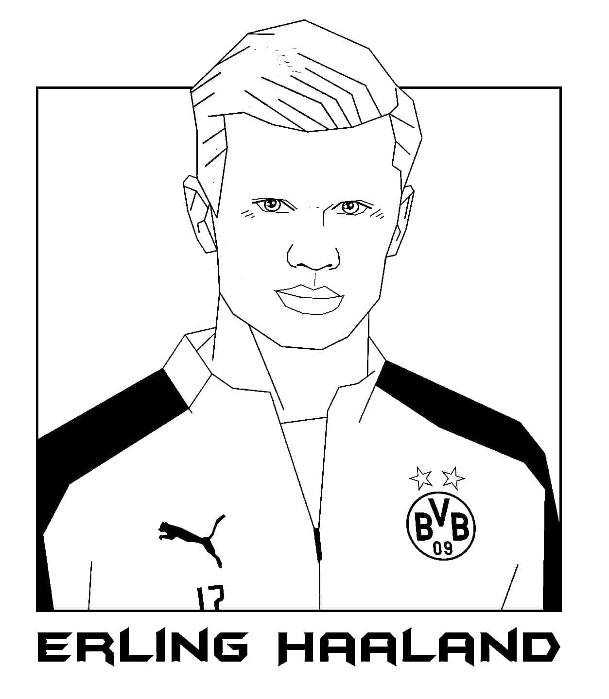 Erling Haaland Picture Coloring Game Erling Haaland Picture