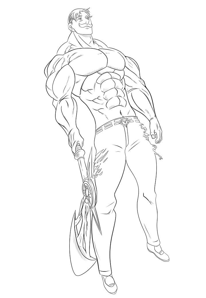 Escanor and His Axe Coloring Game Escanor and His Axe