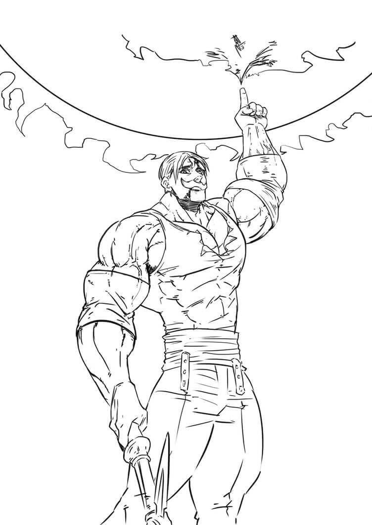 Escanor from 7 Deadly Sins Coloring Game Escanor from 7 Deadly Sins