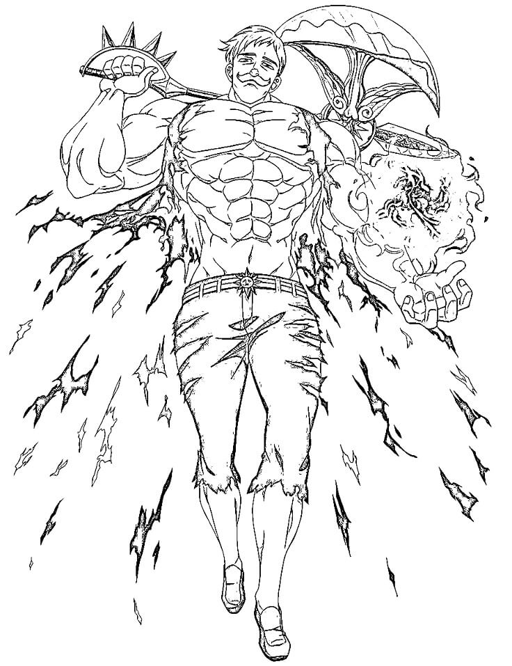 Escanor from Seven Deadly Sins Coloring Game Escanor from Seven Deadly Sins