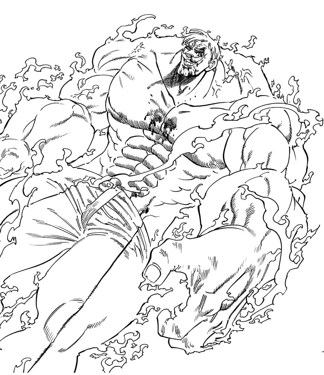 Escanor from The Seven Deadly Sins Coloring Game Escanor from The Seven Deadly Sins
