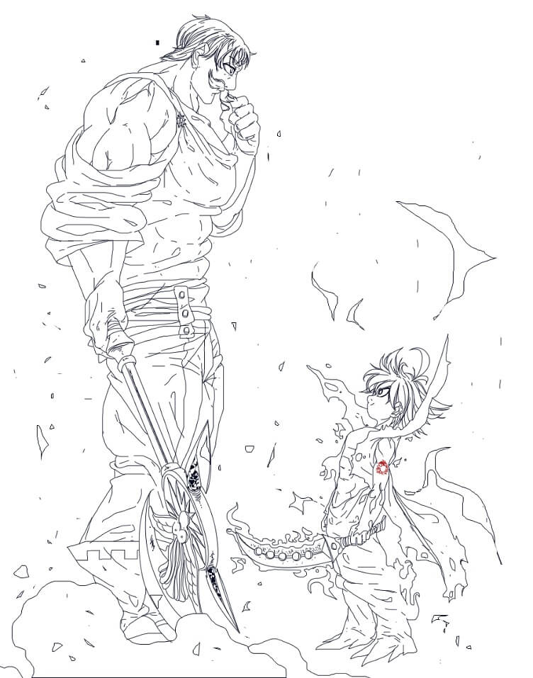 Escanor vs Meliodas Coloring Game Escanor vs Meliodas