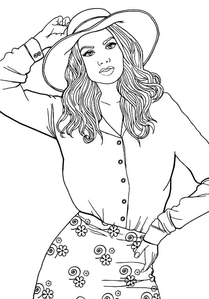 Fashion Girl with Hat Coloring Game Fashion Girl with Hat