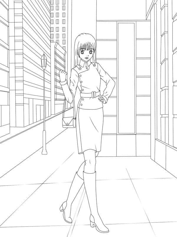 Fashionable Anime Girl Coloring Game Fashionable Anime Girl