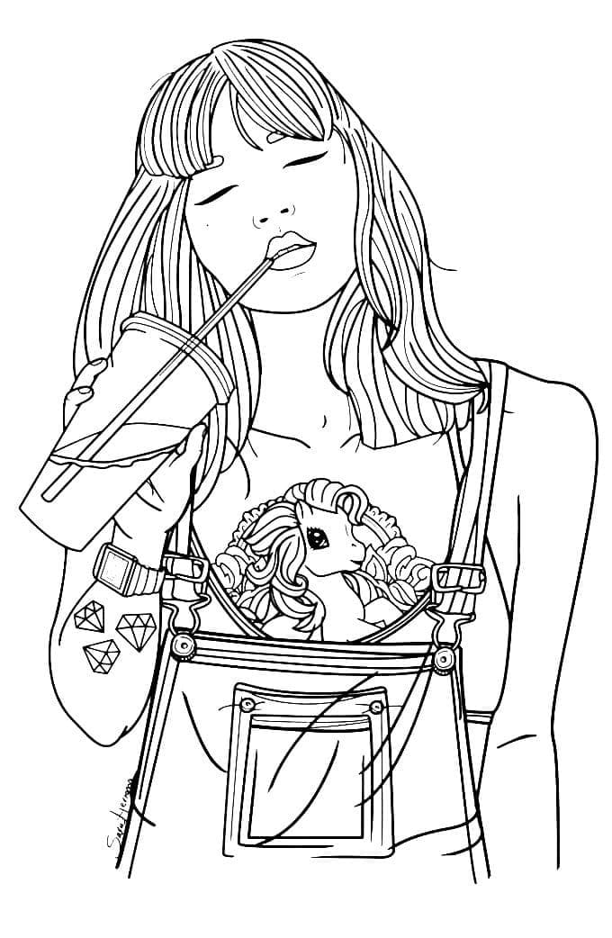 Fashionable Girl 1 Coloring Game Fashionable Girl 1