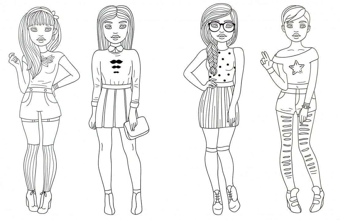 Fashionable Girls Coloring Game Fashionable Girls